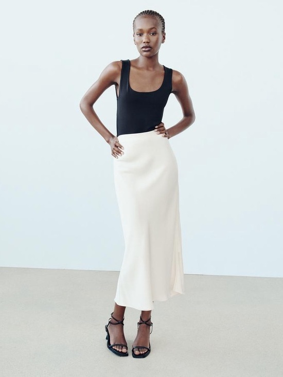 Zara Tops - ZARA Wide Strap Polyamide Tank Top Vest Stretchy| Elevated Basic | new Black M